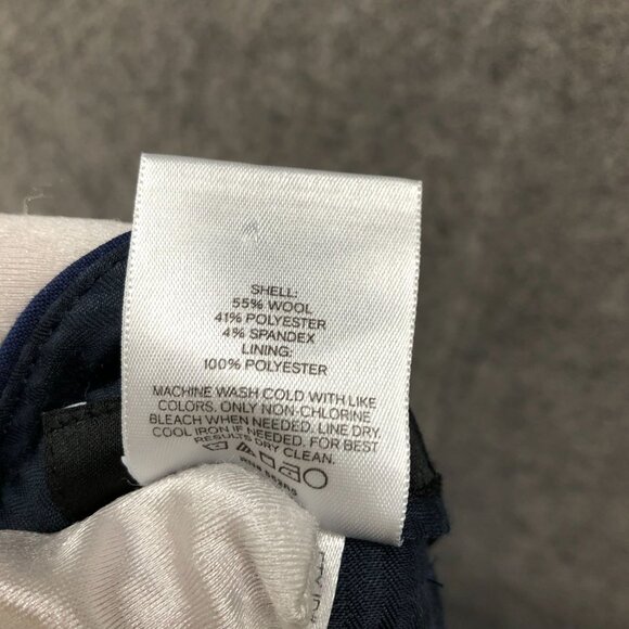 Express Slim Dress Pants Mens 40x32 (40x31) Blue Wool Stretch Flat Front - Picture 9 of 9